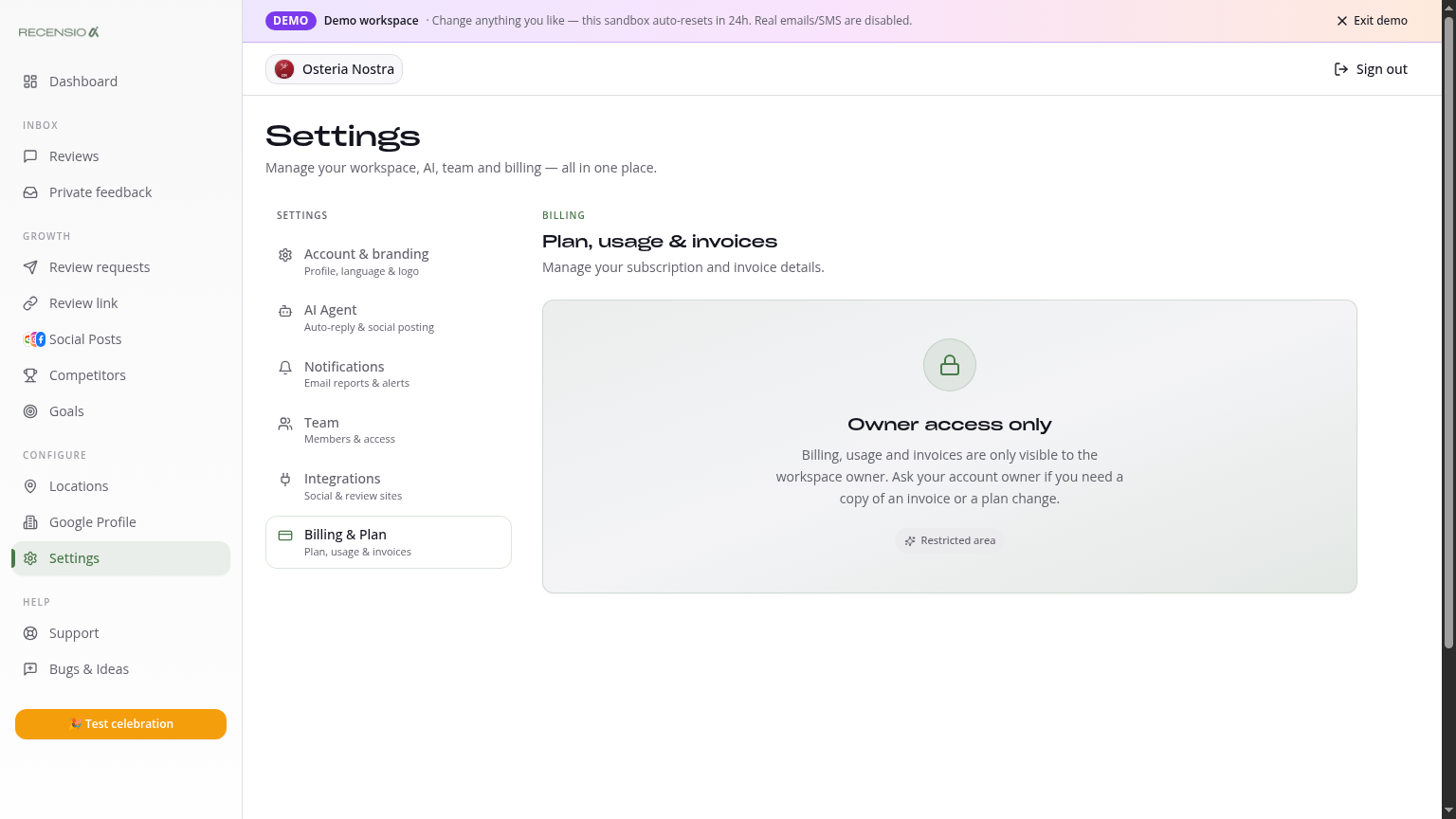 Billing, plans & credits
