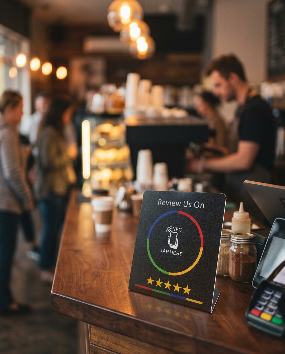 RecensioAI NFC Google Review Stand