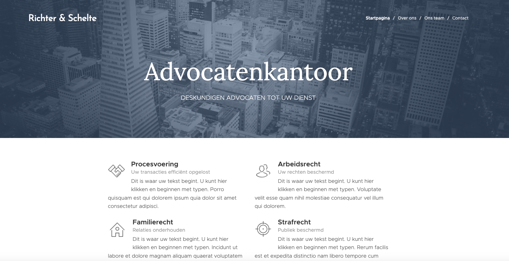 Richter & Schelte – Advocatenkantoor website voorbeeld door RecensioAI