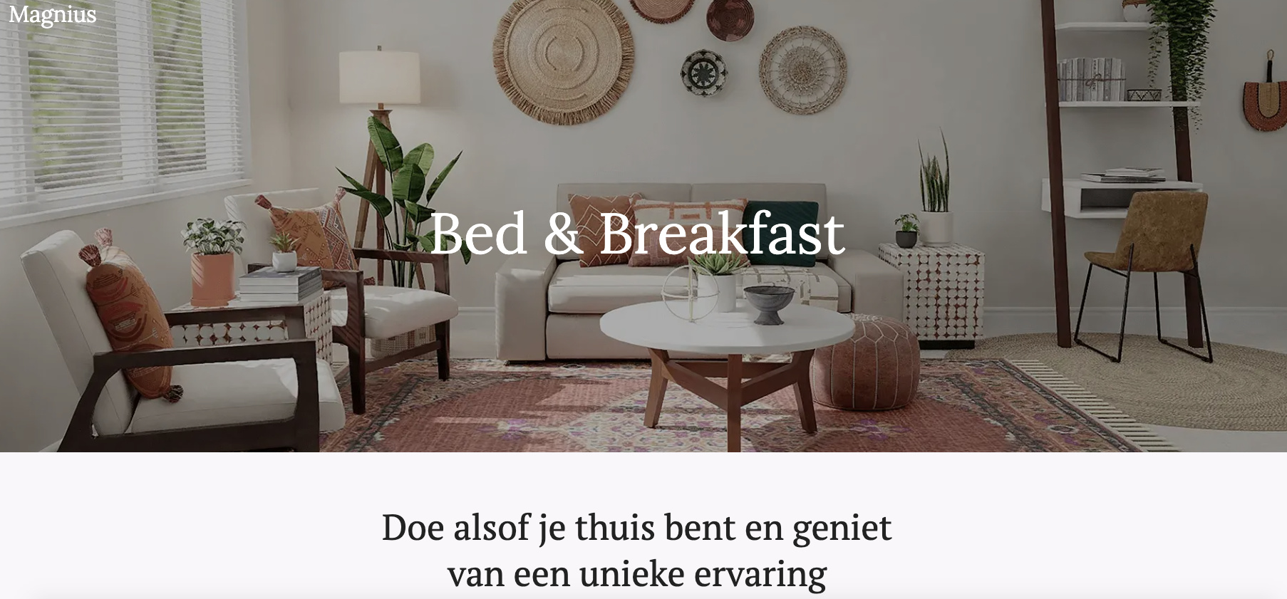 Magnius B&B – Bed & Breakfast website voorbeeld door RecensioAI