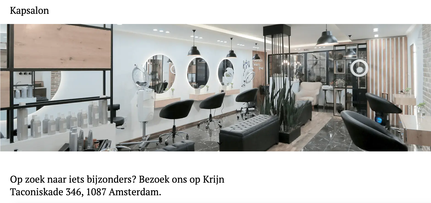 Beauty Group – Kapsalon website voorbeeld door RecensioAI